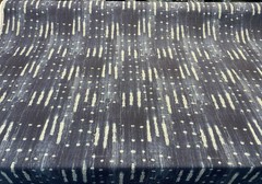 Navy Blue Sikasso Painting Fabric Cotton Drapery Upholstery by the yard