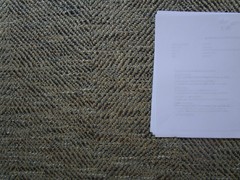 Brunschwig Fils Herringbone SARADA Texture Tan Brown Blue Upholstery Fabric 18+Y