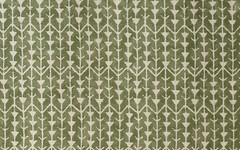 Carolina Irving 2 Yards Amazon Leaf Green Linen Hand-Painted Fabric Designer