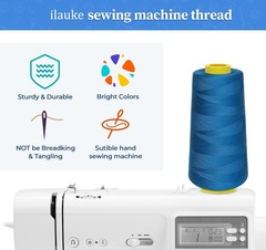 ilauke 12 x 1800 Yards Overlock Sewing Thread Cones, Polyester 12 X 1500M