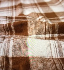 Cotton Flannel Telegraph Plaid – Caramel, Cream – 4 yds