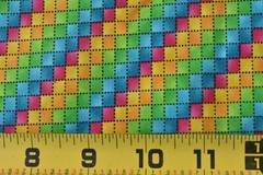 By 1/2 Yd, Bright Colorful Diagonal Stripes, Quilting Treasures, Pearson, P8521