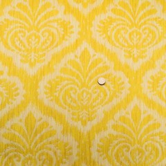 Yellow & White Sateen/Twill Weave Damask Cotton/Rayon Blend Fabric | 1.8 yds.