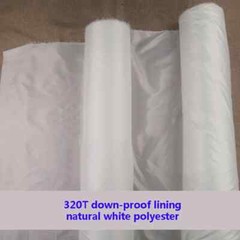 58” Wide By Yards Natural White Down Proof Lining 320T Polyester Cire Taffeta