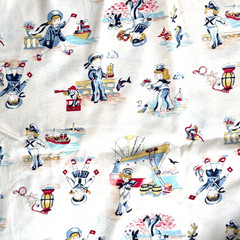 Children Playing Sailor Fabric, Faye Burgos for Marcus Brothers – 2yd, 44″