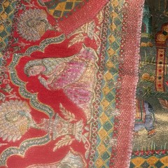Multicolor Pictorial Animals Scene Fabric Textile Panel Up to 45” Wide