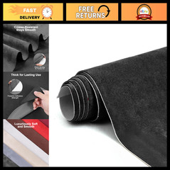 Black Suede Fabric Wrap 30×60″ – Self-Adhesive Stretchable Microfiber for Car