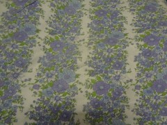 Vintage PURPLE & GREEN FLORAL Flannel Fabric (50cm x 50cm)