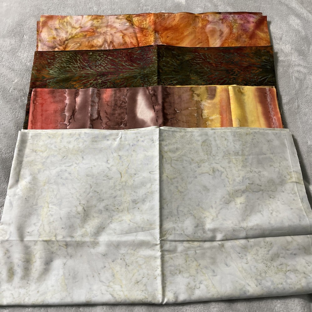 Lot of (4) 1 Yd Cuts 100% Cotton Quilting Batik Fabric Various Colors Random Lot