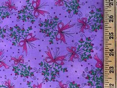 Purple Bow Bouquet Cotton Fabric Vintage 90’s OOP Kari Pearson