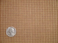 Brown Small Check Homespun Fabric | Primitive Rustic Cabin Cotton Fabric