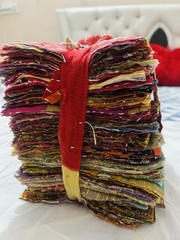 kantha scraps 6×6″ 150pc and embroided scraps 6×7″ 30pcs