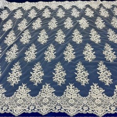 Bridal Sequin Lace Floral Embroidery Polyester Mesh 51 Inch Wide Fabric