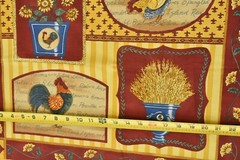 23.5″ x 44″, Gold & Red Rooster Panel, Moda, Deb Strain, P7569