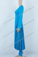 Deanna Troi Costume for Star Trek Commander Cosplay Blue Stretchable Dress