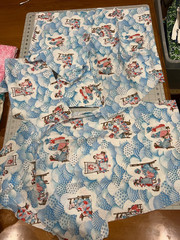 VTG Hollie Hobby Patriotic color blue fabric scrap bundle