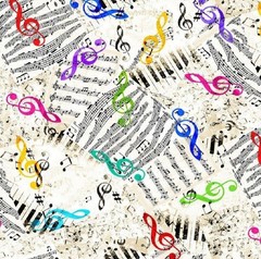 Timeless Treasures Jazz Fusion Piano Music Notes Cotton Quilt Fabric by the Yard