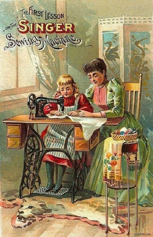 Set of TWO Vintage Singer Ad Sewing Ephemera – 4×6 Craft & Quilt Cotton Fabrics