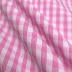 1/4″ PINK GINGHAM PRINT POLY COTTON FABRIC PINK WHITE CHECK 58″ BY THE YARD