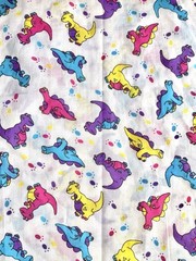 Retro Dinosaur Fabric Candy Colored T-Rex Triceratops Dino 45″ x 67” / 1.8 yard