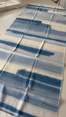 Schumacher x Miles Redd Watercolor Printed Fabric in Blue, 0.7 Yd Remnant New #3