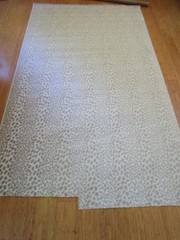 Epingle Velvet Animal Lynx /Pearl leopard Print Fabric Grey White 49″ W x 82″L