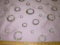 12 YDS 100% SILK LAVENDER EMBROIDERED RINGS DRAPERY UPHOLSTERY FABRIC FOR LESS