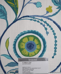 Kravet Clarke & Clarke Fabric Remnant 26″x26″ “Kayo” Color: Apple Denim