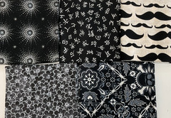 FAT QUARTER BUNDLE OF 5 – FQ1458 – BLACK