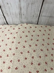 Vintage Fabric Cotton Ivory Red Ditsy Floral 1.33 Yard 44″ Wide Lightweight