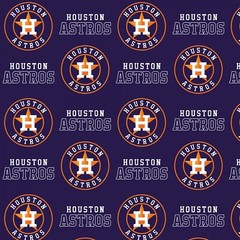 BTHY MLB Houston Astros Navy Cotton Fabric By The Half Yard Major League