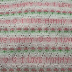 Vtg 1970s I Love Mommy Fabric White Eyelet Knit 2+ Yards – Cotton Poly – Flower