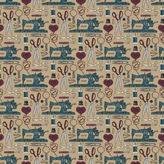 Sewing Fabric | Scissor Machine Thread Allover Brown | Northcott YARD