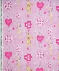 BTY Henry Glass Precious Little One Balloon Pink Cotton Fabric By The Yard 5977