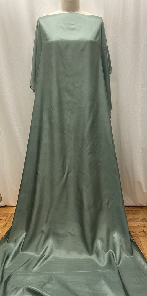 100% Pure Silk Habotai Lustrous Silvery Sage Green Fabric By The Yard 43″ Wide