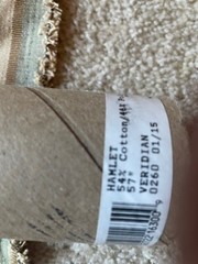 Hamlet Veridian Upholstery Fabric 54″ x 2.75yd. Remnant -Turquoise/Tan