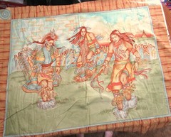 Native American Indian Quilt Top/Wall Hanging 36″ x 44″