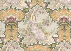 Art Nouveau Romance Vineyard Lady RJR Rare Fat Quarter Grape Leaves BTFQ Irises