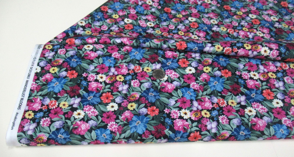 Michael Miller quilt-craft fabric WANDERLUST BLOOMS multi 2 yds (ddc-12863) Boho