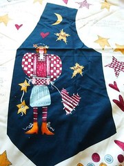 Alma Lynn Folk Art Angel vest panel-one size-fronts attach to shirt