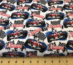 Xtreme Racing Flannel fabric sold by the yard #2642