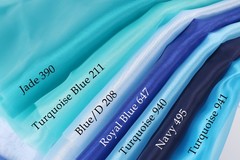 Blue Crystal Organza Fabric by the Yard, Sheer Shimmer Organza for Dresses
