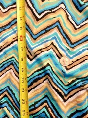 Chevron Print Blue,Beige Poly Knit Fabric Stretchy Yardage 62″ X 1 3/4 yds