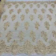 Bridal Sequin Lace Floral Embroidery Polyester Mesh 51 Inch Wide Fabric