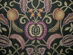 Arts And Crafts Coxhall Black Jacquard Curtain Upholstery Cushion Use Fabric