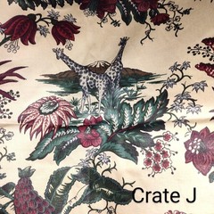 VTG 1980s Stanley King Studio Tropical Jungle Print Fabric 2 yds long 56″W