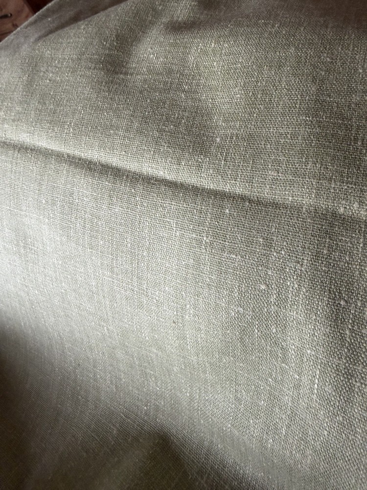 1.25 Yards Of Light Green With A Yellow Tint Cotton Linen Material (405)