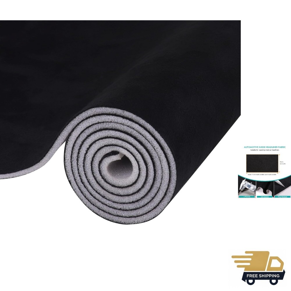Versatile 96×60 Dark Black Micro-Fiber Headliner for Cars, RVs, and DIY Projects
