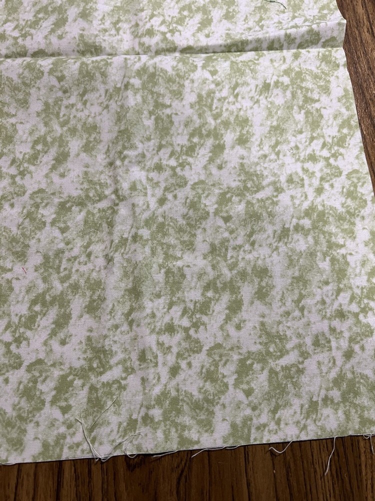 Cotton Fabric – 18″ X 42″- Green Marble/Sponge/Tie-Dye Effect