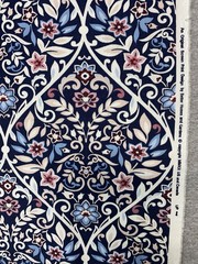 Better Homes Blue Medallion Filigree Floral Decor Fabric Cotton 1.75 yd